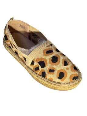 DELTAN Hensley Women's Leopard Print Espadrille Slip-On Shoes Textile  Size 9M